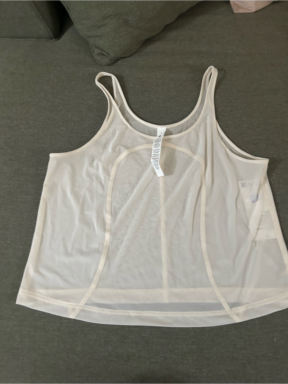 Lululemon NWT Cream Stretch Mesh Relaxed Fit Tank Top